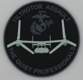 Officially Licensed Usmc Tiltrotor Assault Quiet Professionals Pvc Glow Patches 1