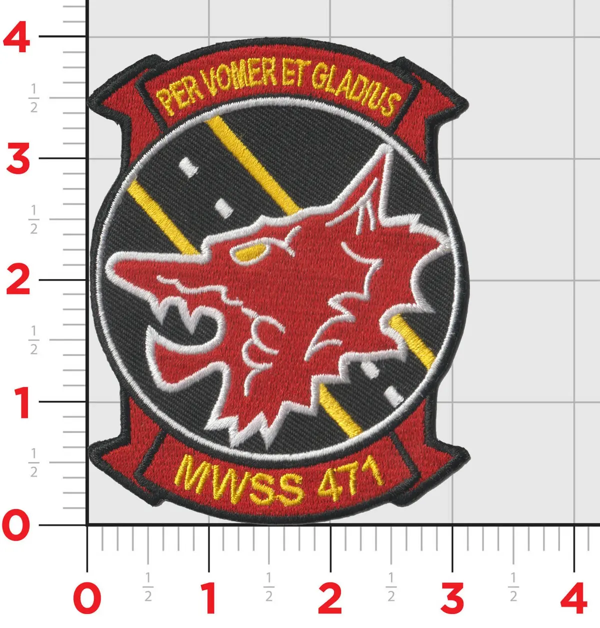 Officially Licensed Usmc Mwss-471 Red Wolves Patches 1