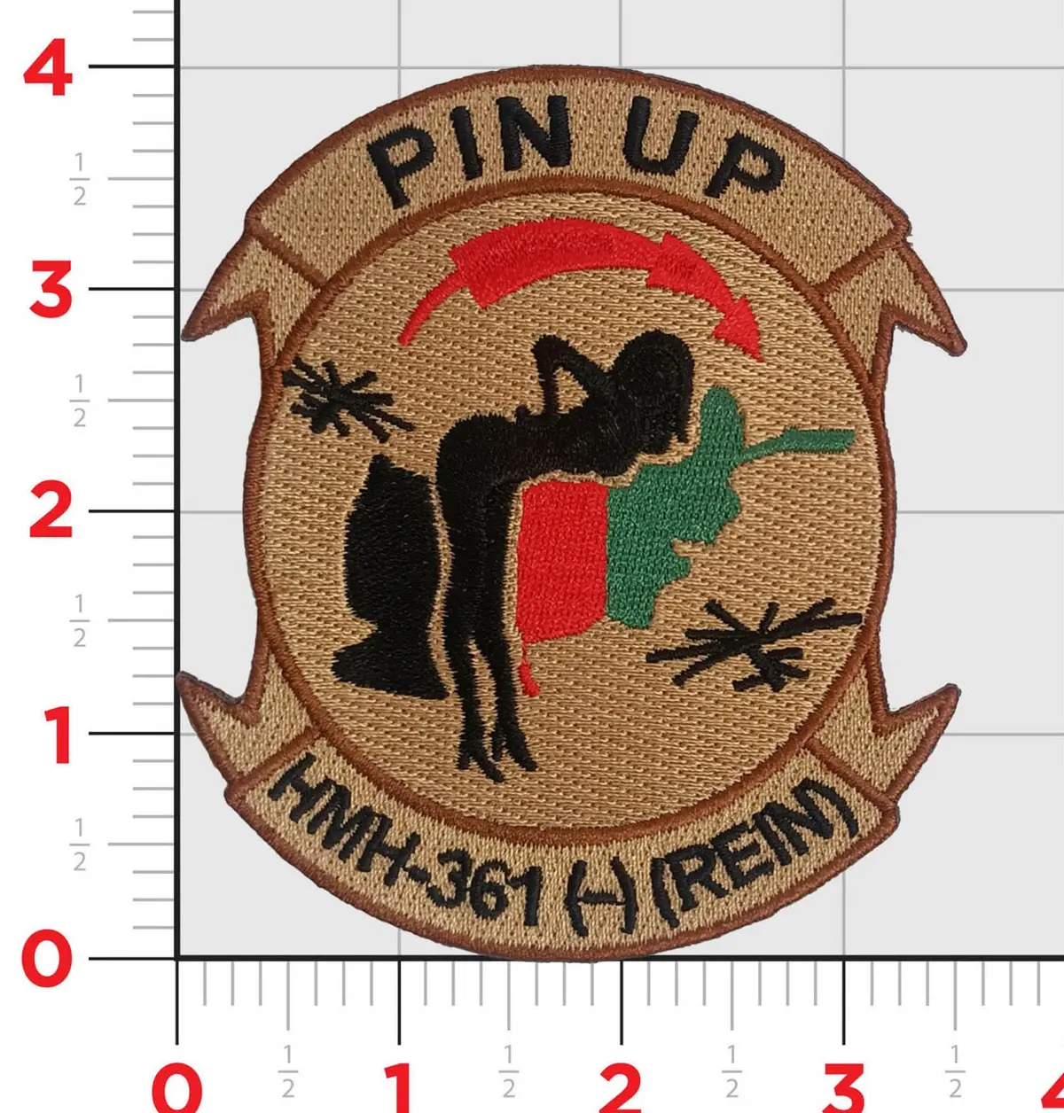 Official Hmh-361 Desert Pin-Up Patch 1