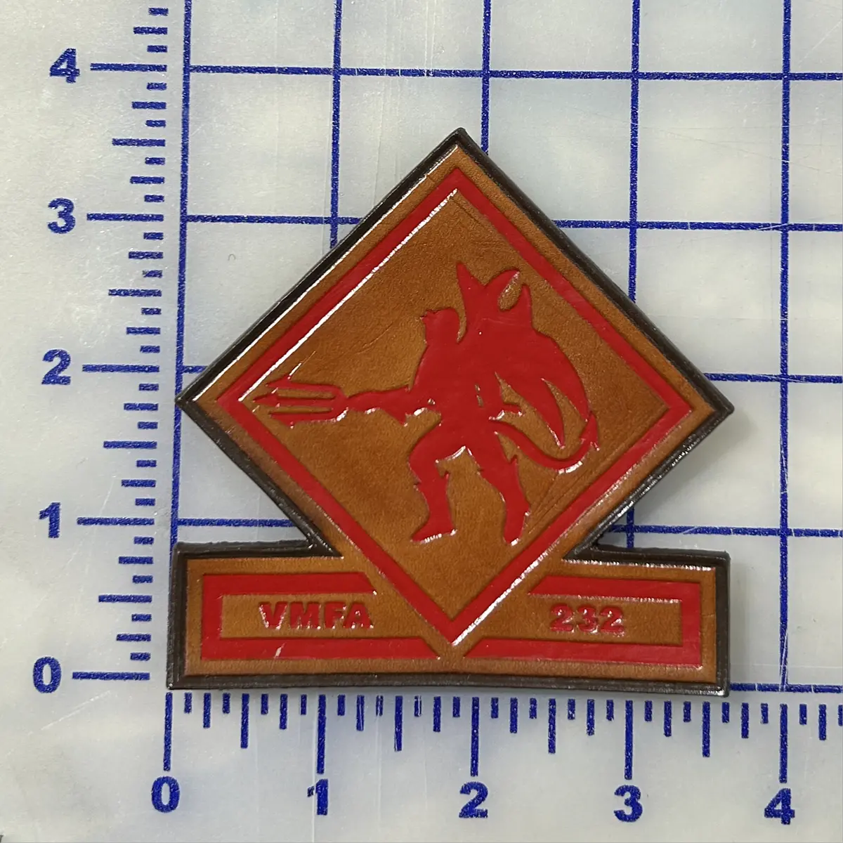 Officially Licensed Usmc Vmfa-232 Red Devils Leather Chest Patch 1