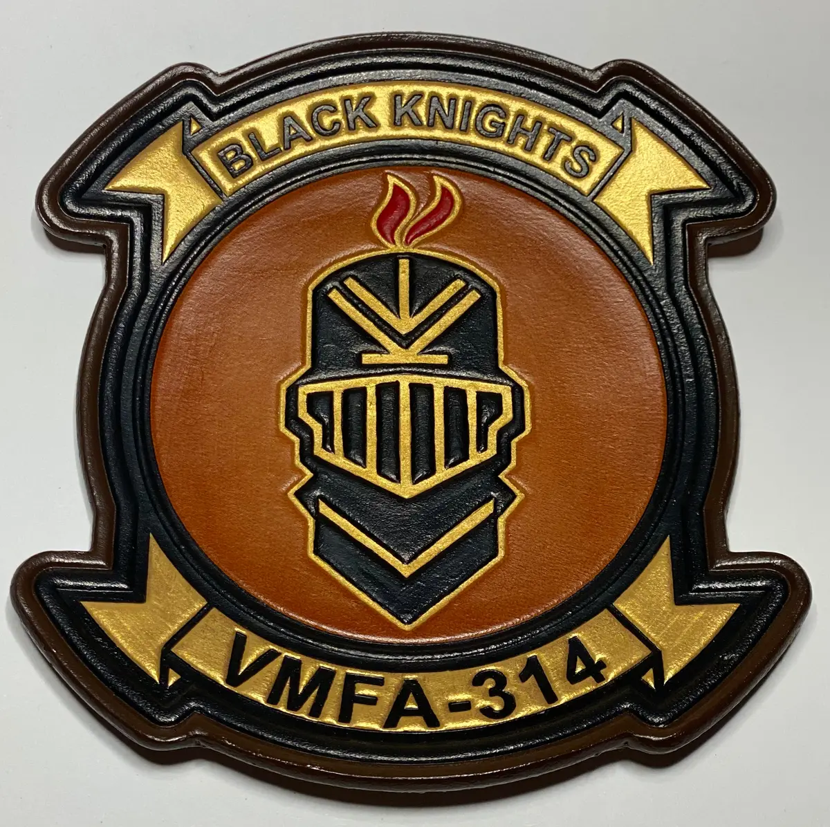 Officially Licensed Usmc Vmfa-314 Black Knights Leather Patches 1