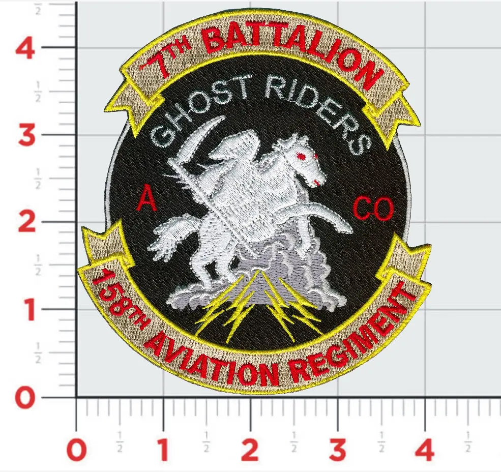 Us Army A Co 7/158Th Avn Regt Ghost Riders Patch 1