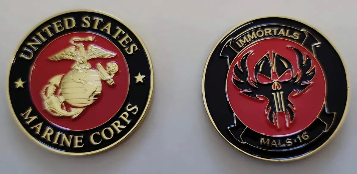 Officially Licensed Usmc Mals-16 Immortals Coin 1