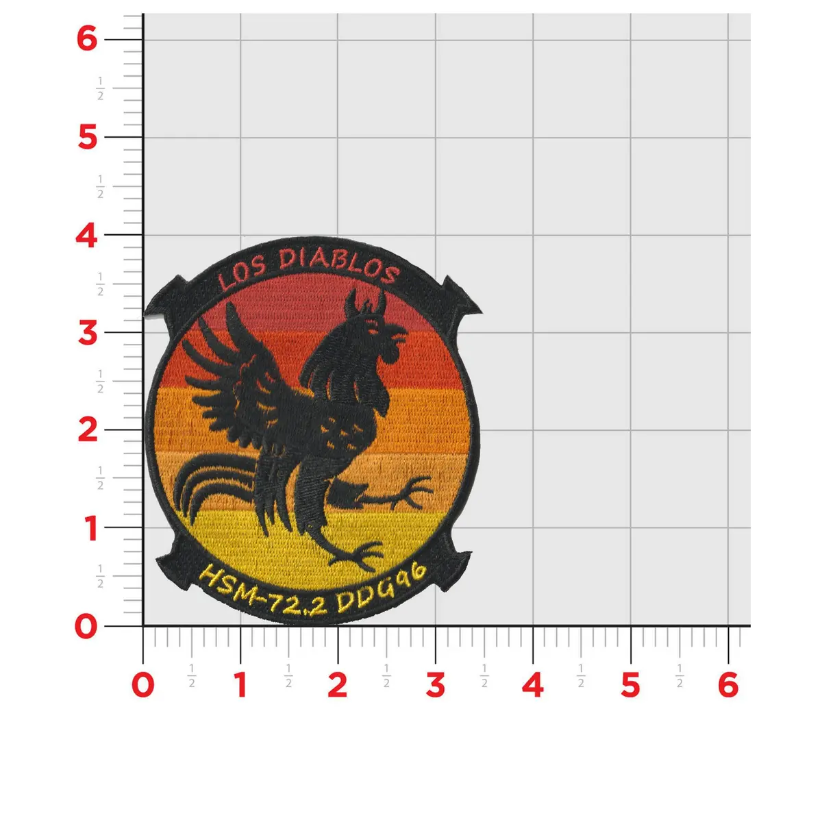 Official Hsm-72.2 Los Diablos Ddg 96 Det Patches 1
