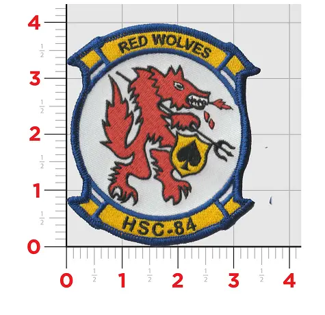Officially Licensed Us Navy Hsc-84 Red Wolves Squadron Patch 1