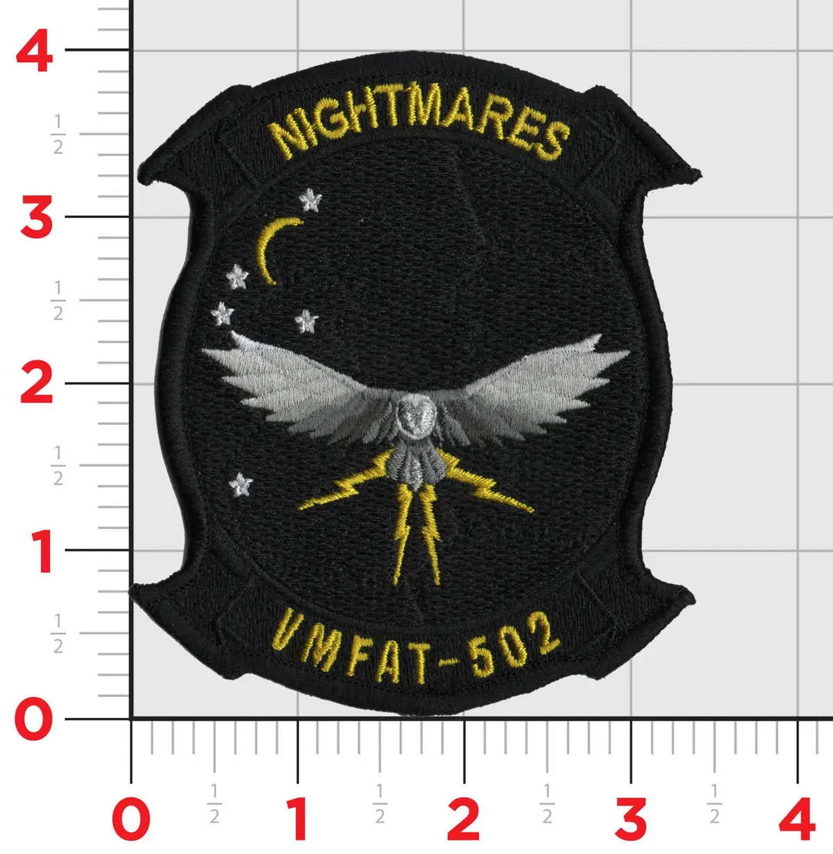 Officially Licensed Usmc Vmfat-502 Nightmares Black Chest Patches 1