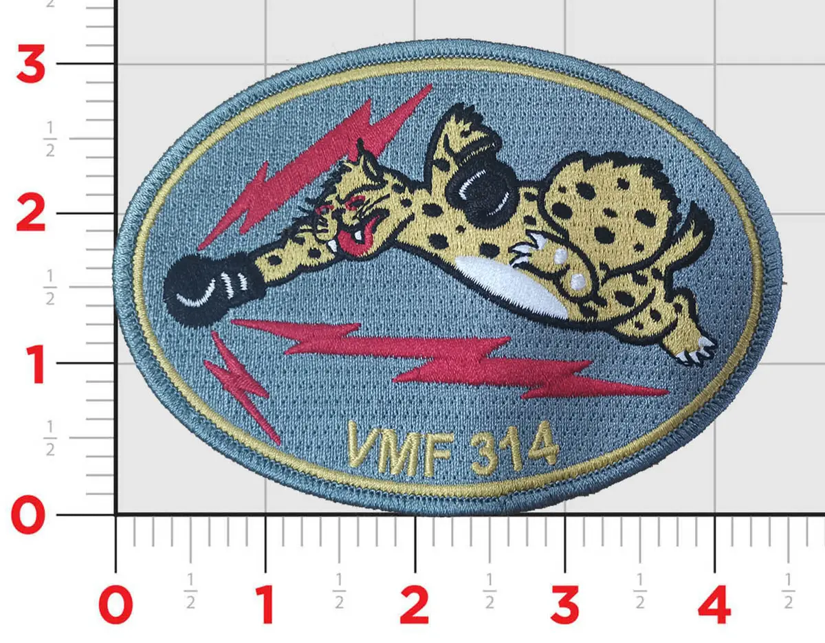 Officially Licensed Usmc Vmf-314 Bob's Cats Squadron Patches 1
