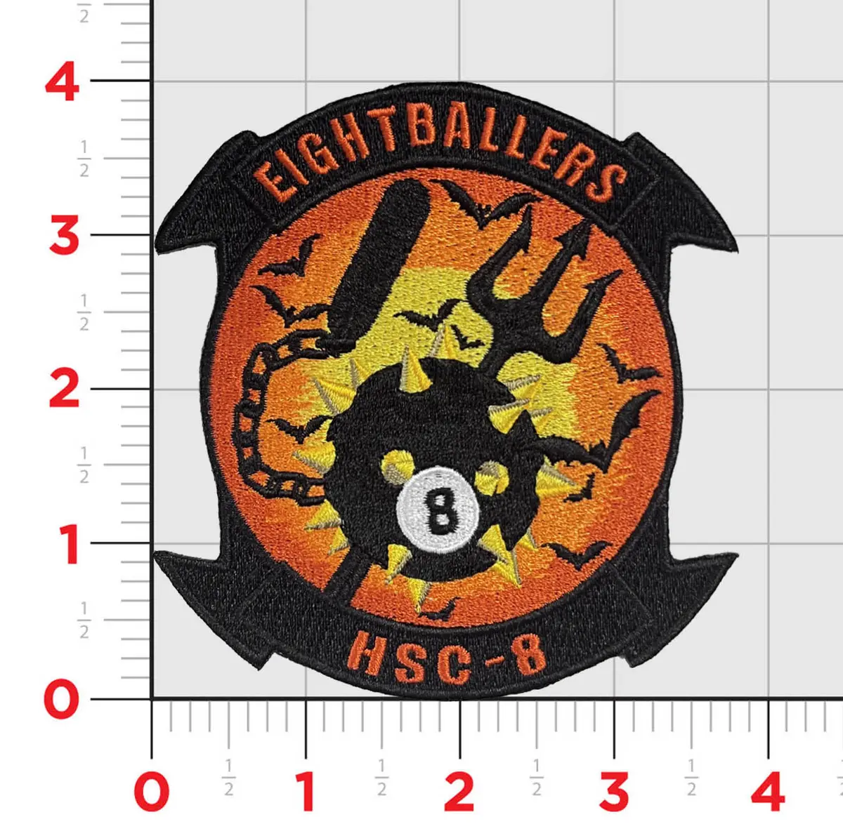 Official Hsc-8 Eightballers Halloween Squadron Patch 1