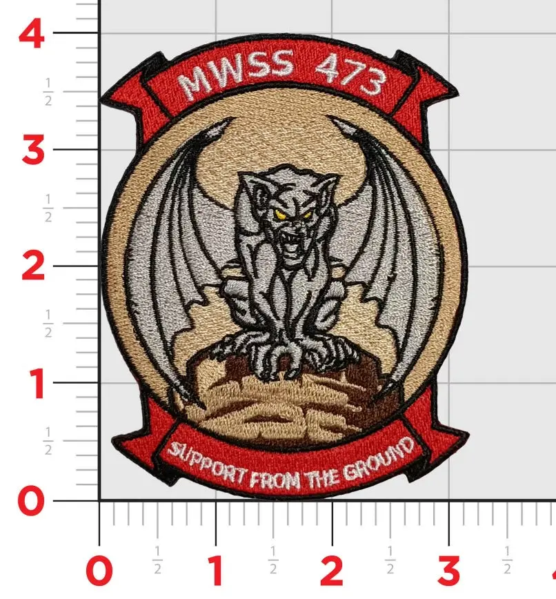 Officially Licensed Usmc Mwss-473 Gargoyles Patch 1