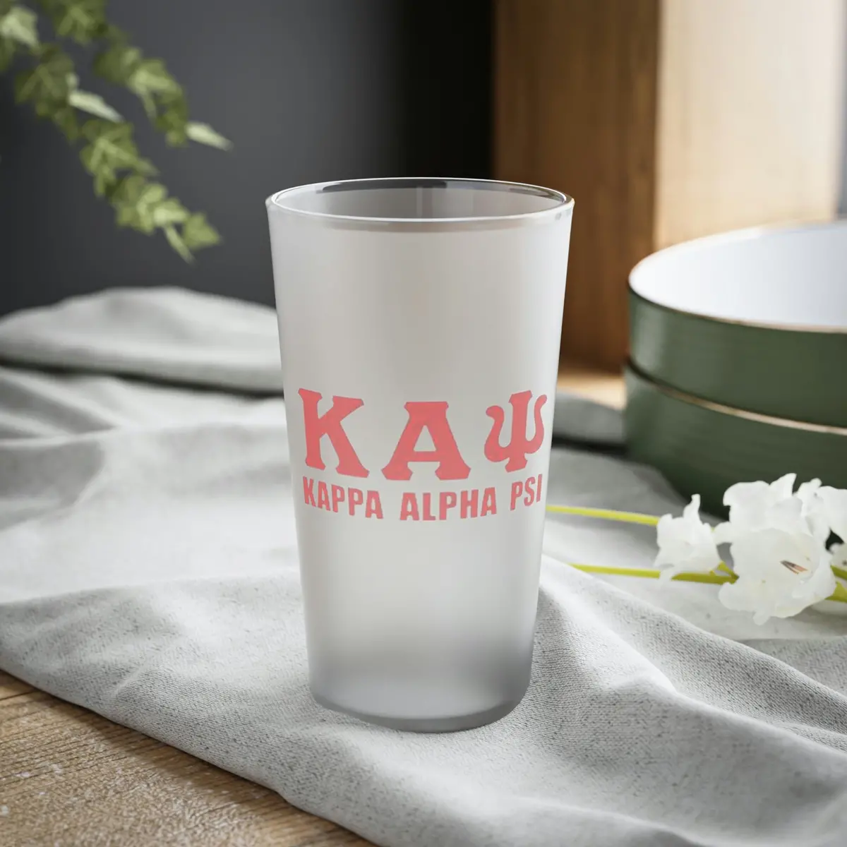 Kappa Alpha Psi Frosted Pint Glass, 16Oz 1