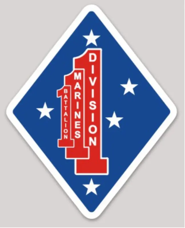 Officially Licensed 1St Marine Division 1St Battalion 1St Regiment Sticker 1