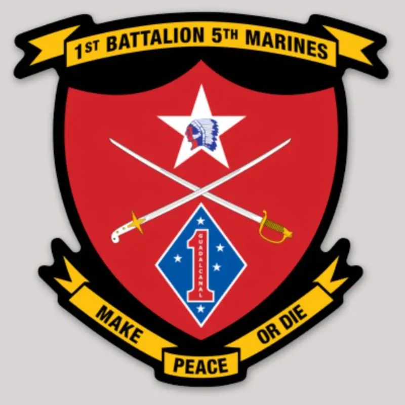Officially Licensed 1St Battalion 5Th Marines Geronimo Sticker 1