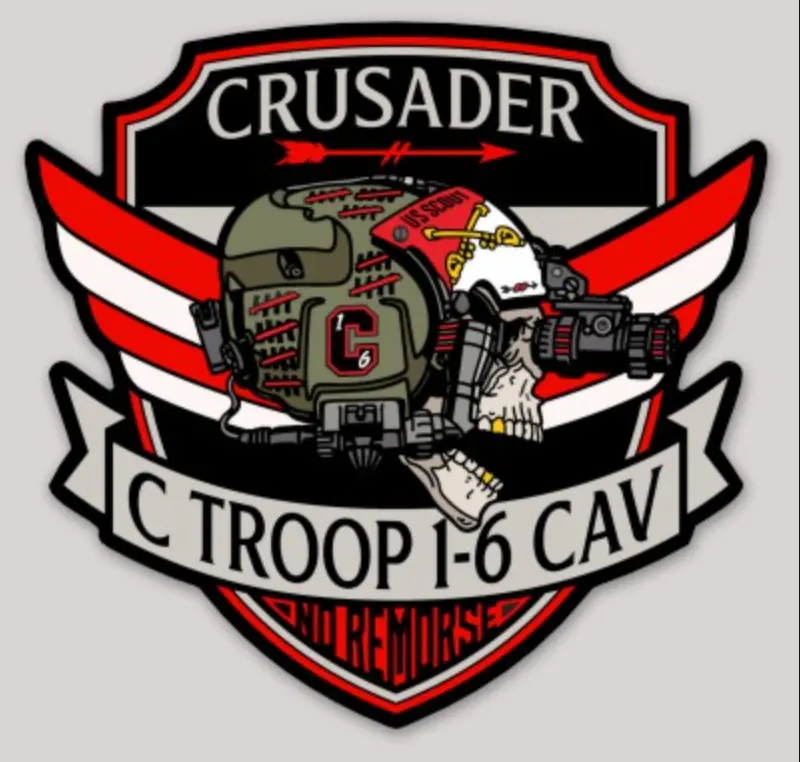 Official C Troop 1-6 Cavalry Crusaders Sticker 1