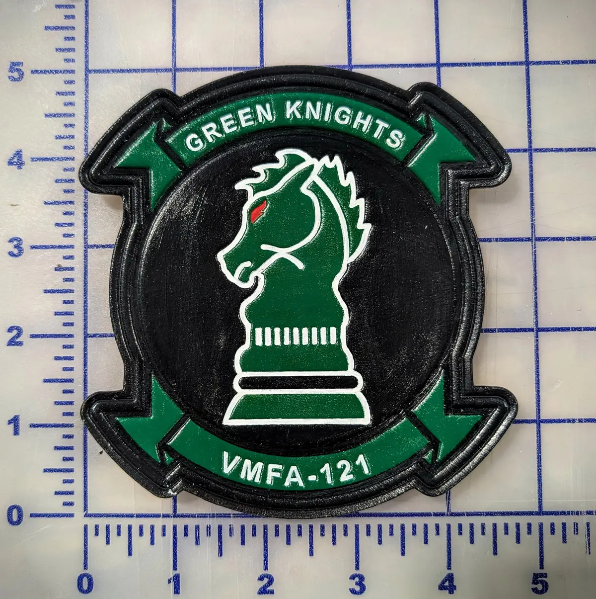 Officially Licensed Usmc Vmfa-121 Green Knights Leather Patches 1