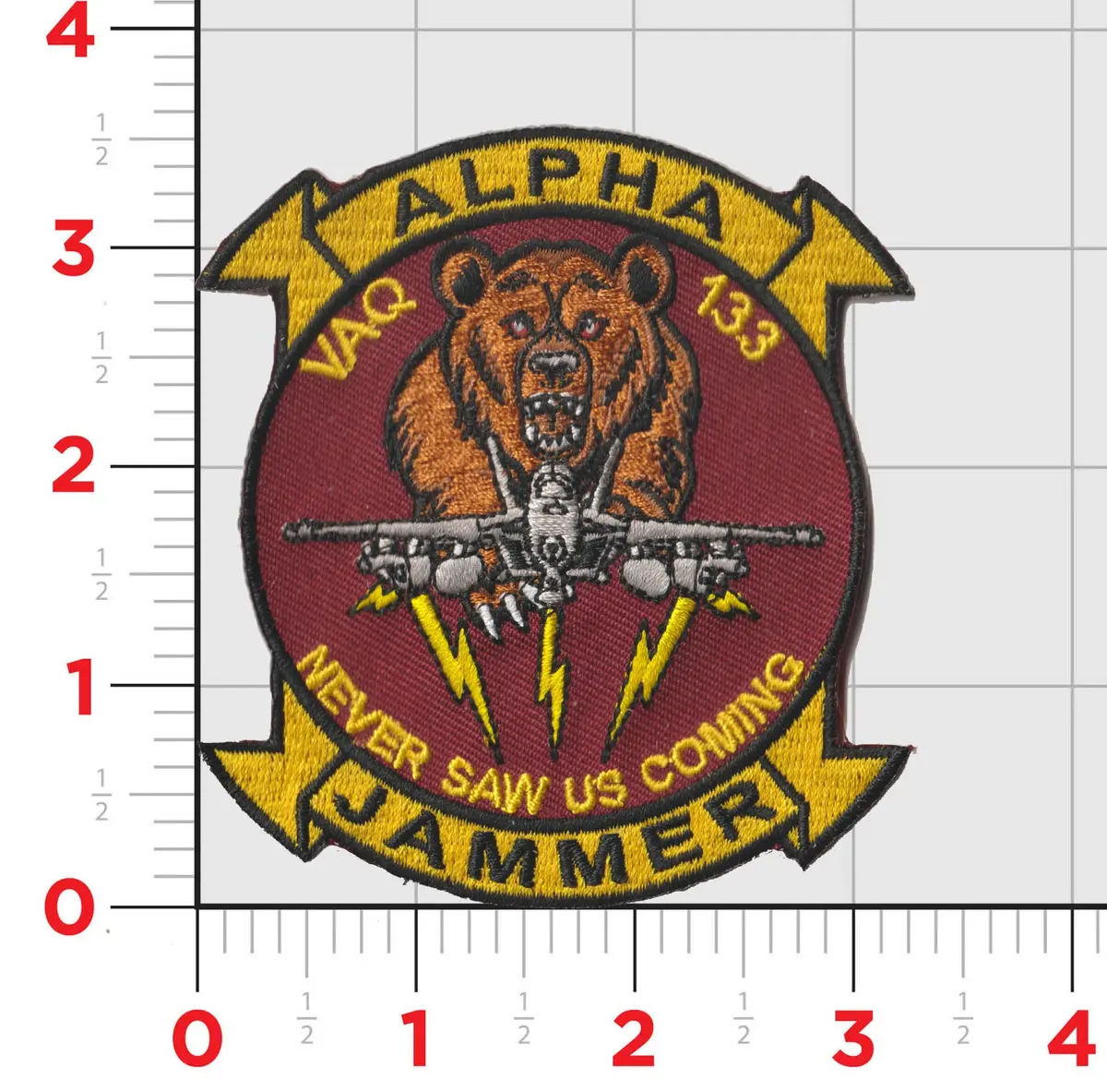 Vaq-133 Wizards Alpha Jammer Grizzley Shoulder Patch 1