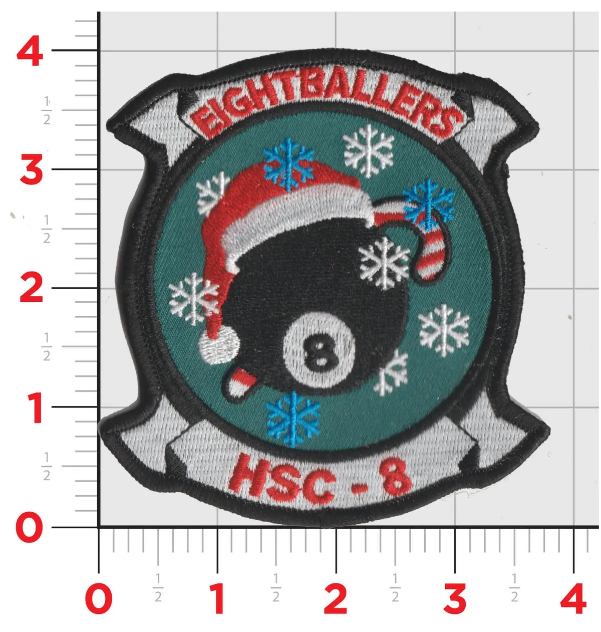 Official Hsc-8 Eightballers Christmas Patches 1