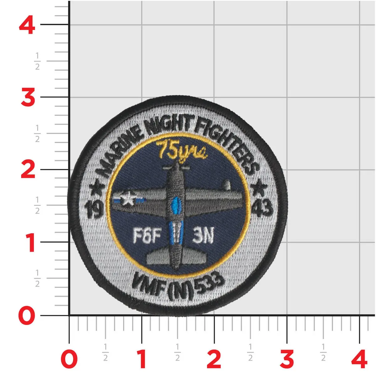 Official Vmfa(Aw)-533 Hawks Throwback 75Th Anniversary Shoulder Patches 1