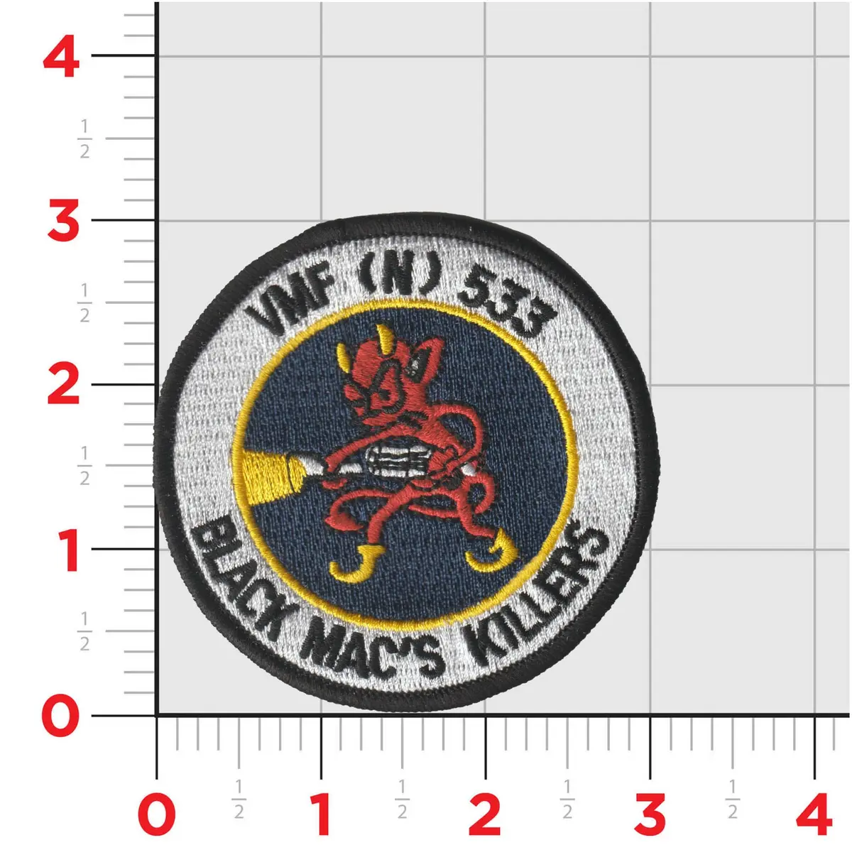 Official Vmfa(Aw)-533 Vmf-533 Hawks Throwback Black Mac Shoulder Patches 1