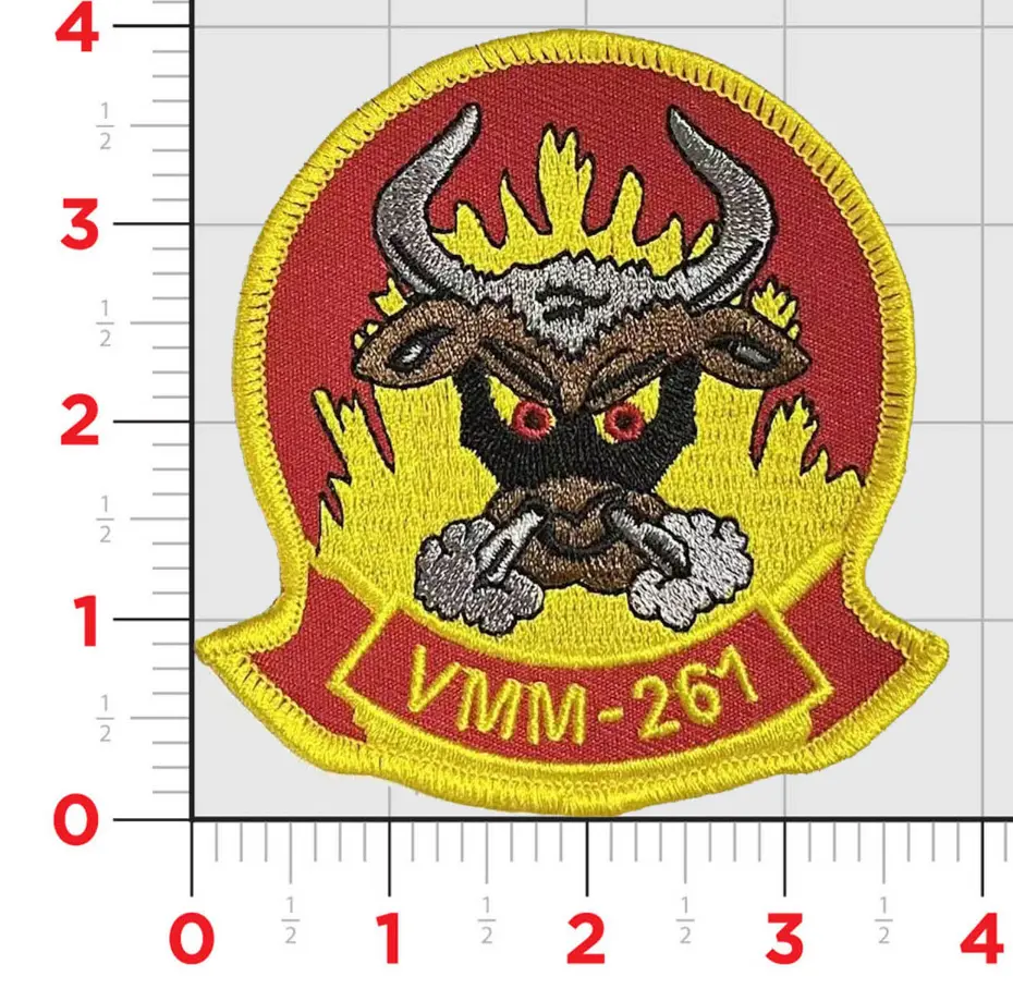 Authentic Licensed USMC VMM-261 Raging Bulls Embroidered Velcro Patch