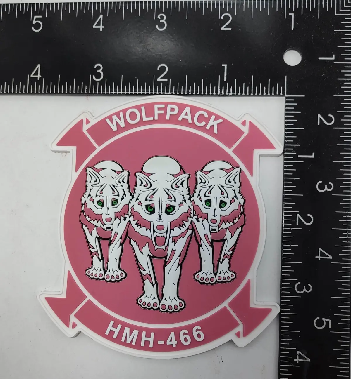 Official Hmh-466 Wolfpack Cancer Awareness Pvc Patch 1