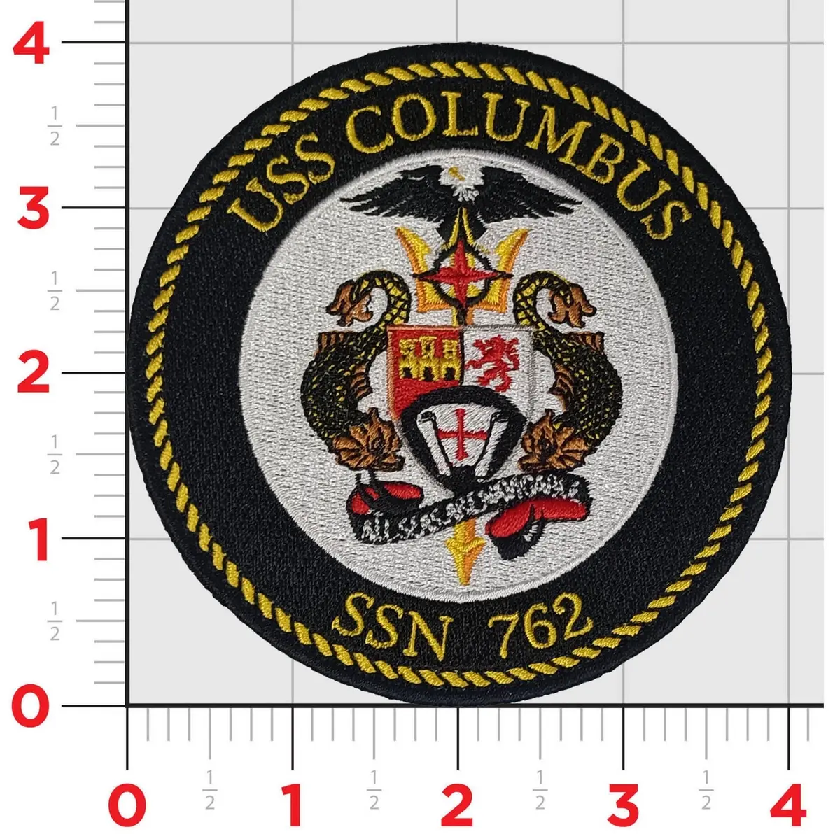 Officially Licensed Uss Columbus Ssn-762 Patch 1