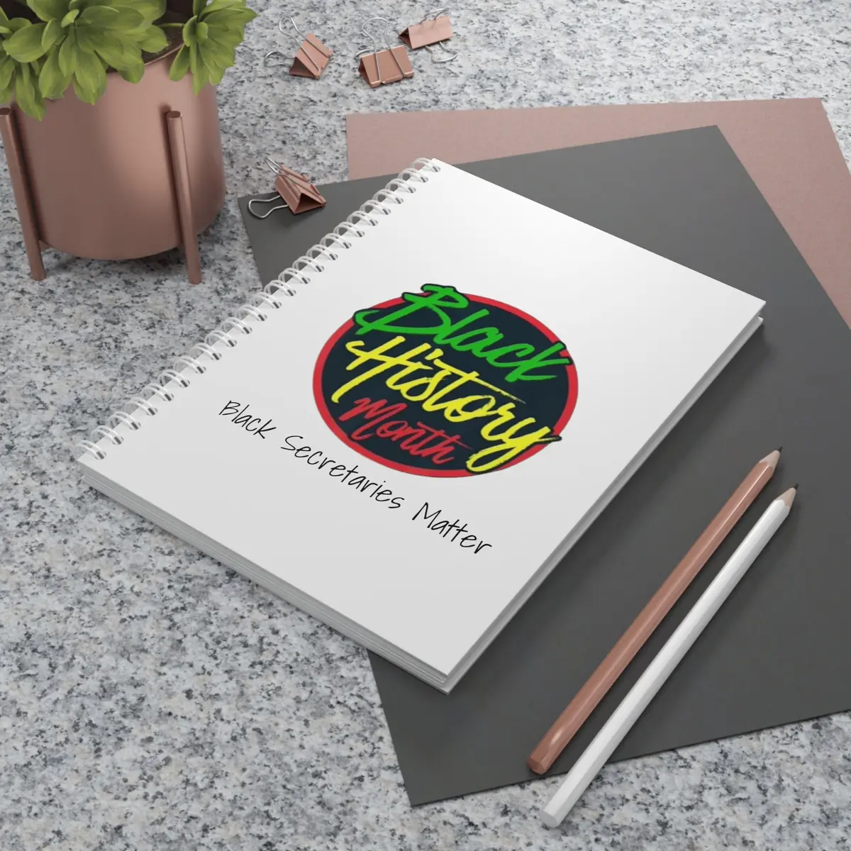 Black Secretaries Matter Spiral Notebook 1