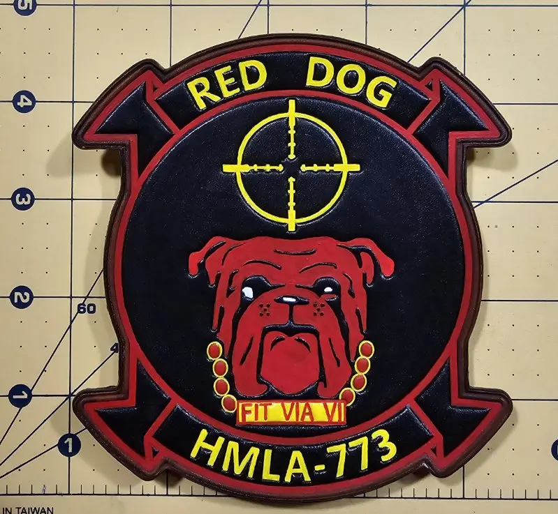 Officially Licensed Usmc Hmla-773 Red Dogs Leather Patch 1
