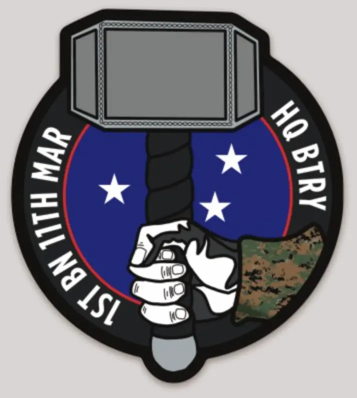 Official Hq Battery 1St Battalion 11Th Marine Regiment Sticker 1