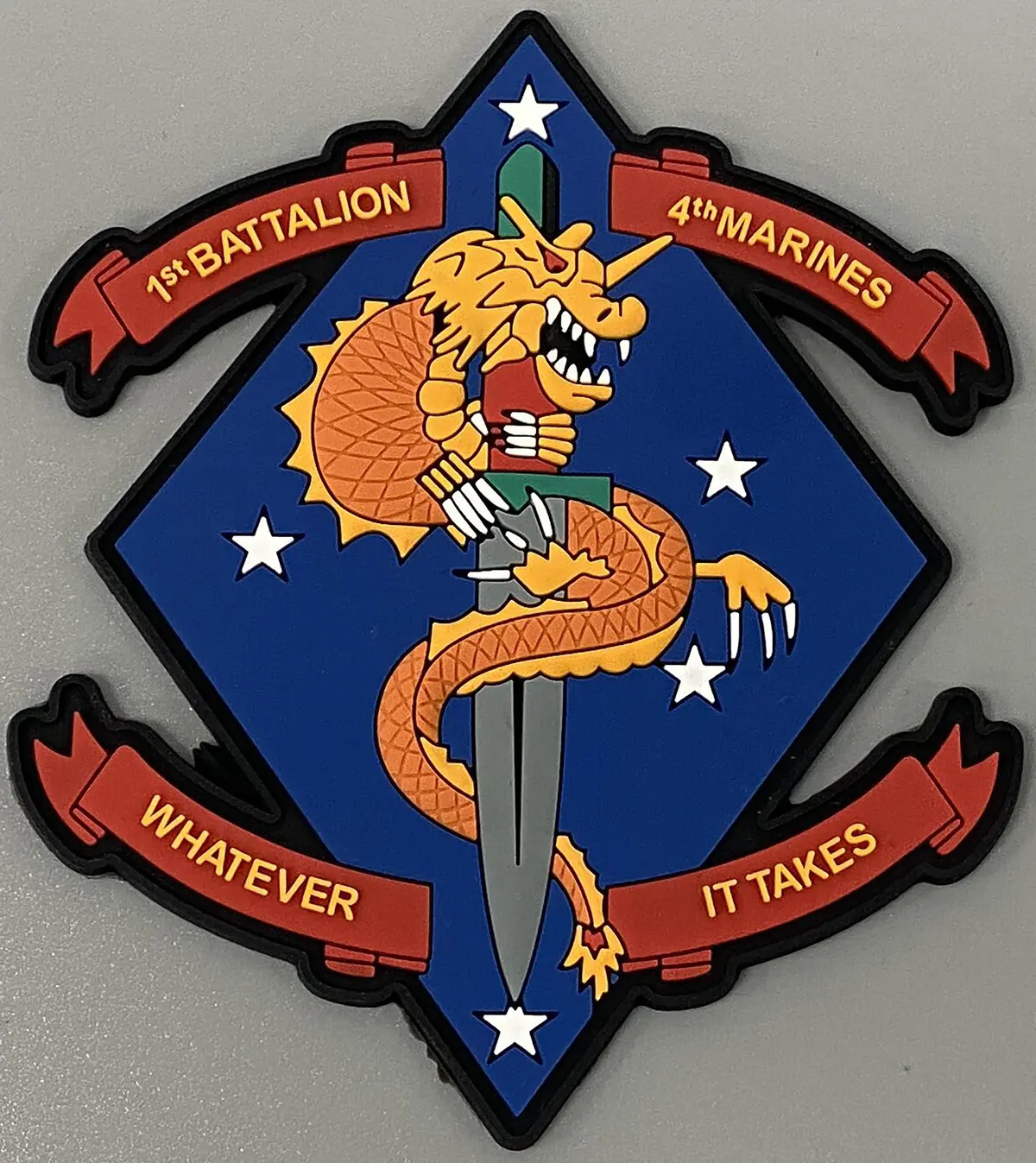 Officially Licensed 1St Battalion 4Th Marines 1/4 Pvc Patches 1