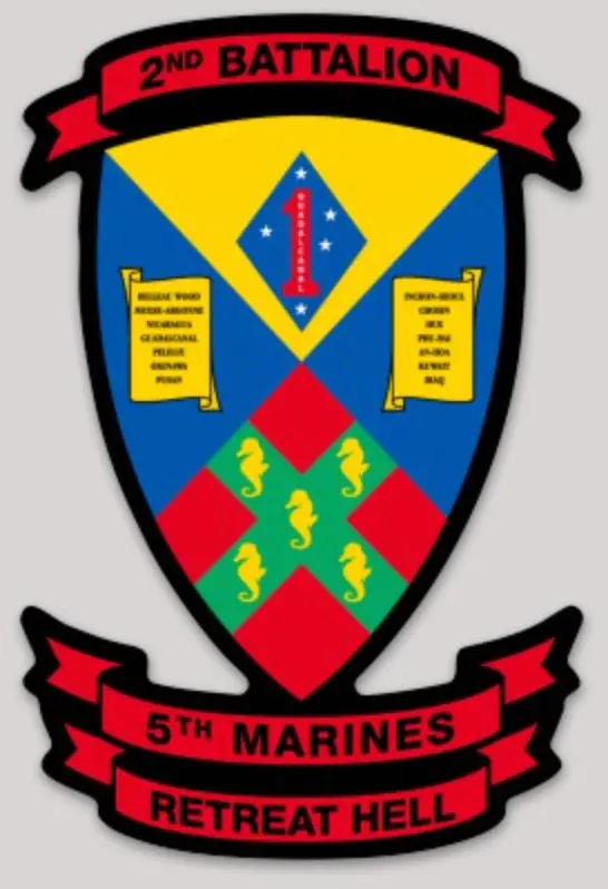 Officially Licensed 2Nd Battalion 5Th Marines Bloodline Sticker 1