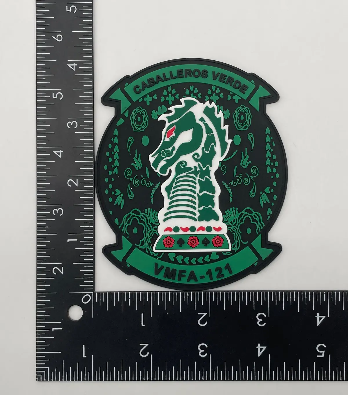Official Vmfa-121 Green Knights Caballeros Verde Pvc Patch 1