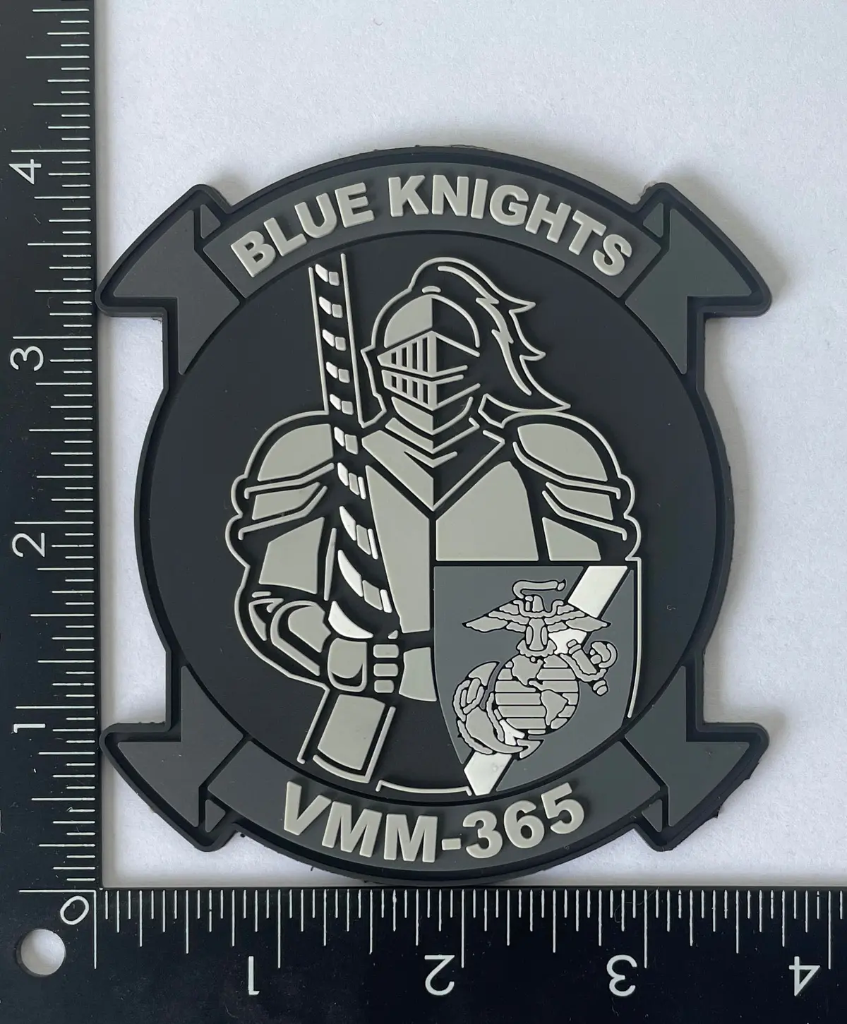 Official Vmm-365 Blue Knights Pvc Black & Glow Patch 1