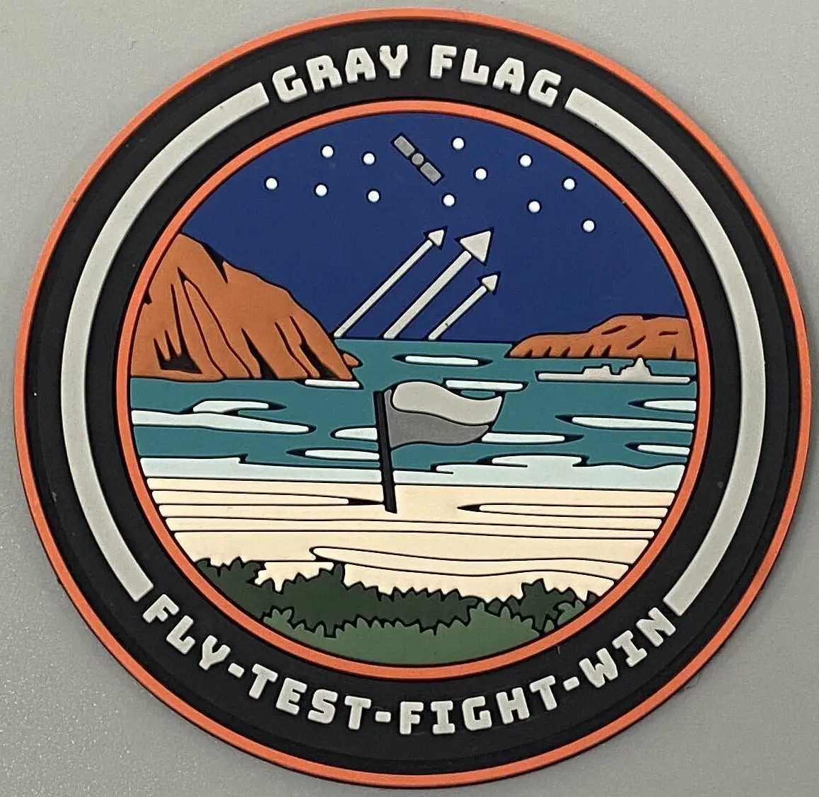Official Us Navy Gray Flag Exercise Test Wing Pacific (Ntwp) Pvc Patches 1