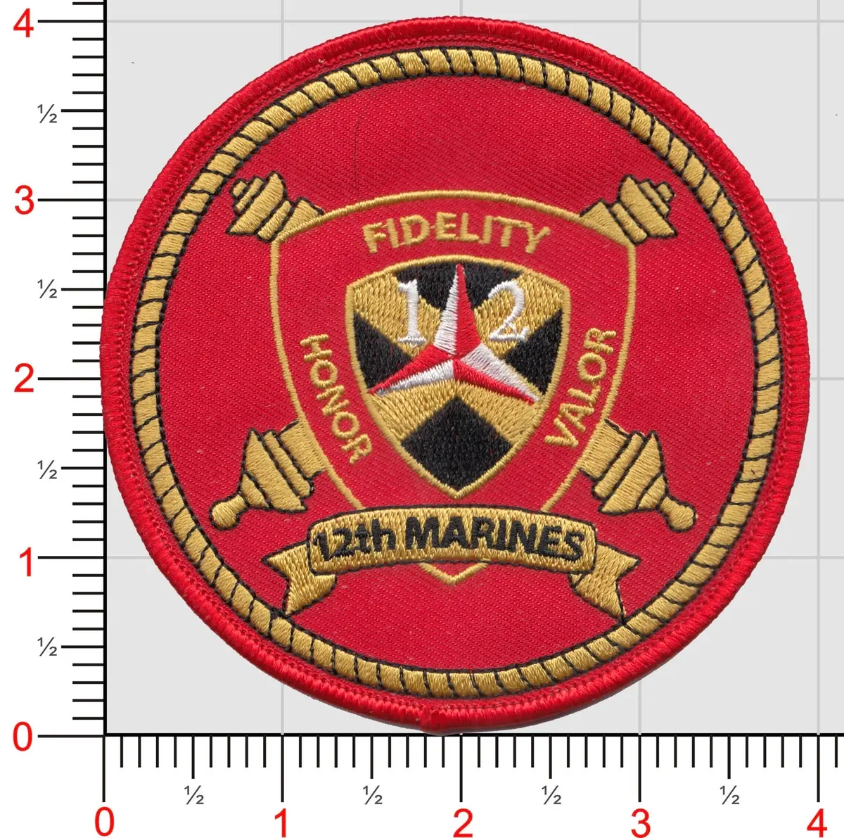 Officially Licensed Usmc 12Th Marines Patch 1