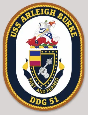 Officially Licensed Us Navy Uss Arleigh Burke Ddg-51 Sticker 1