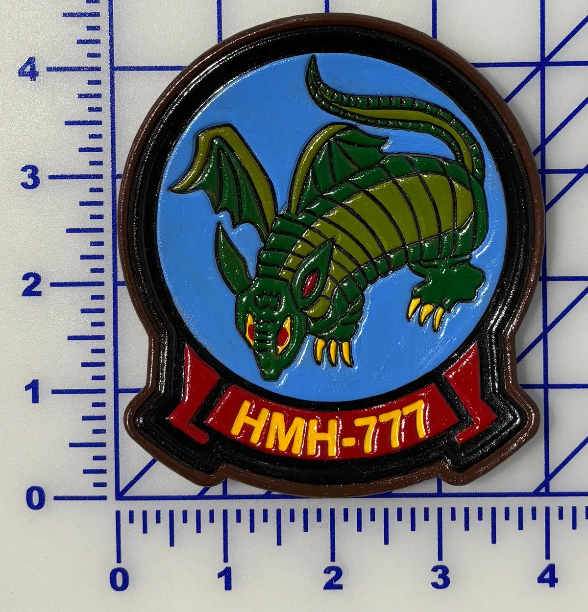 Officially Licensed Hmh-777 Flying Armadillos Leather Patch 1