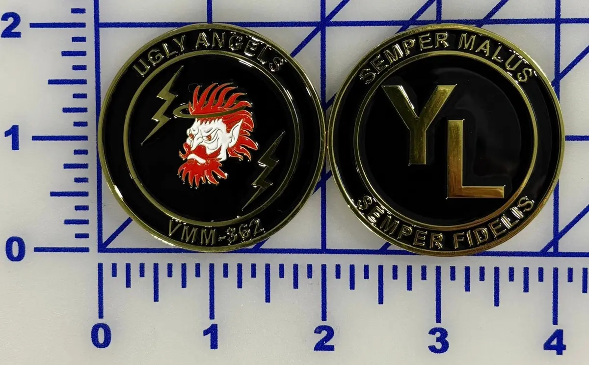 Officially Licensed Usmc Vmm-362 Ugly Angels Coin 1