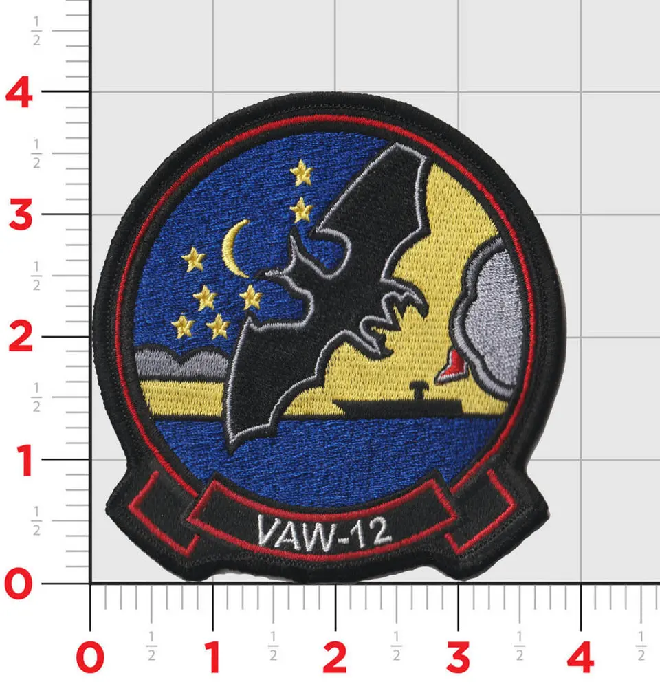 Officially Licensed Us Navy Vaw-12 Bats Squadron Patch 1