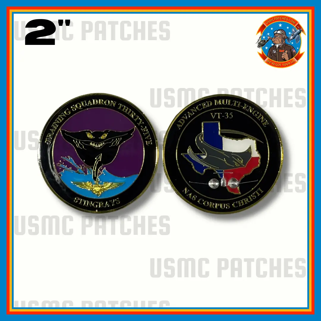 Officially Licensed Us Navy Vt-35 Stingrays Squadron Coin With T-54 Marlin 1
