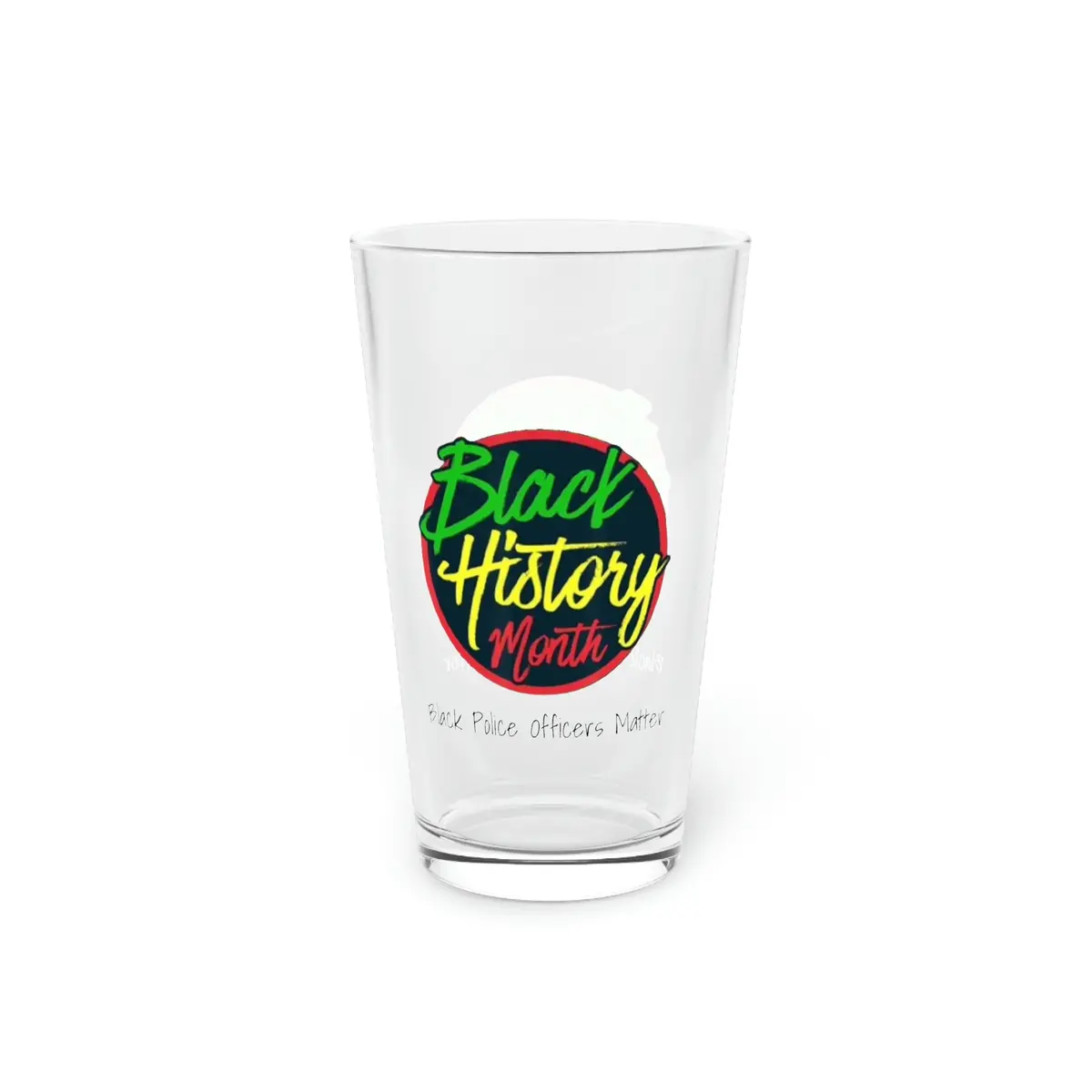 Black Police Offiecers Matter Pint Glass, 16Oz 1