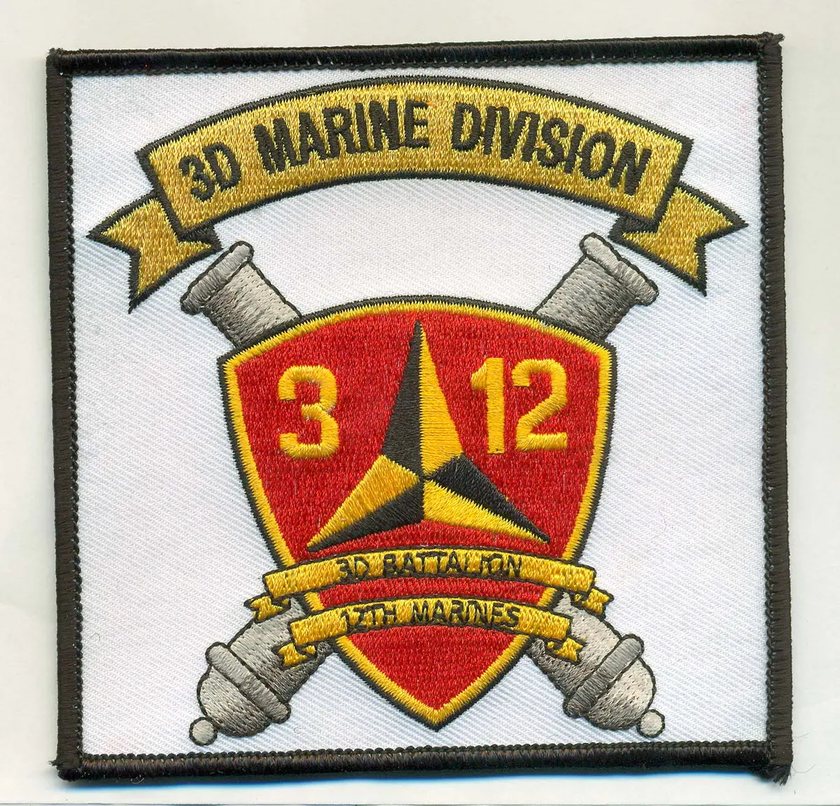 Authentic Licensed USMC 3rd Battalion 12th Marines Embroidered Velcro Patch