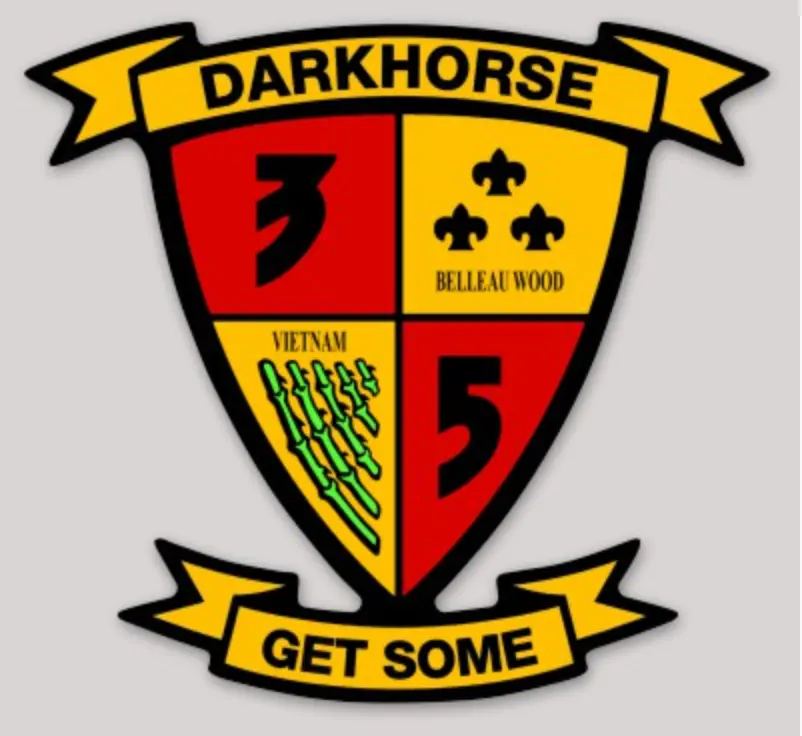 Officially Licensed 3Rd Battalion 5Th Marines Dark Horse Sticker 1