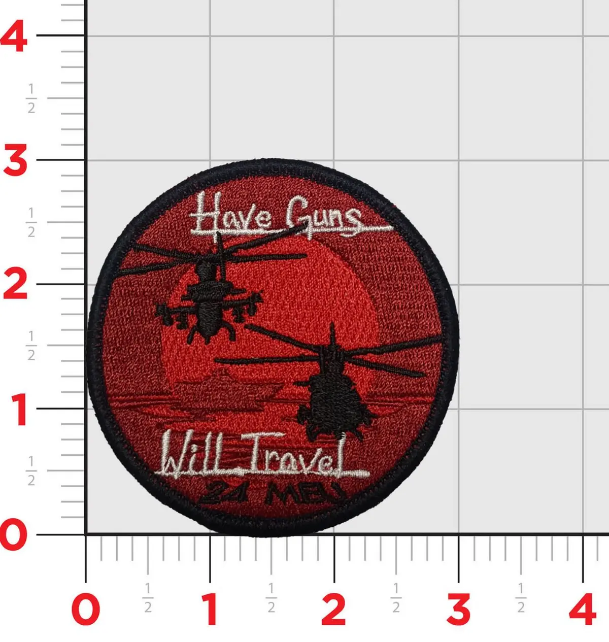 Official Hmla-167 24Th Meu Moonset Sunset Skids Patches 1