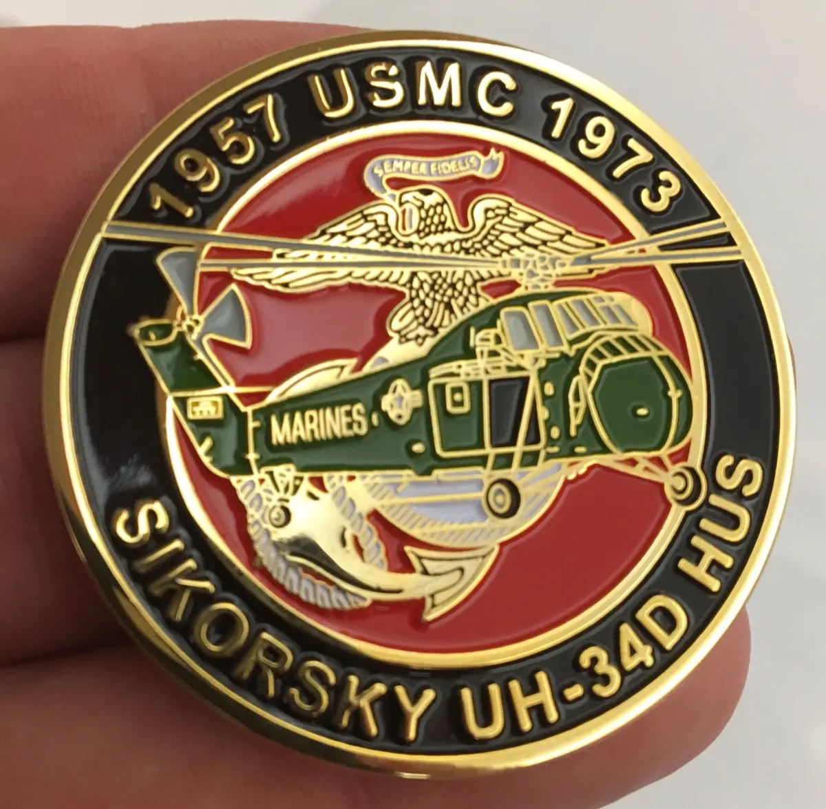 Officially Licensed Usmc Uh-34D Hus Coin 1