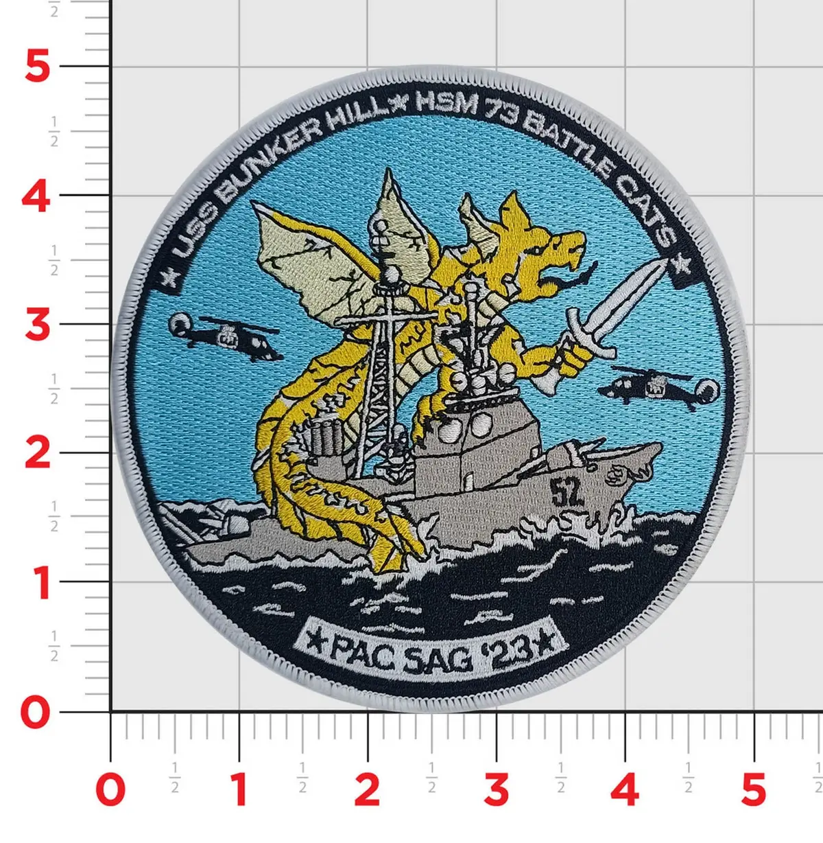 Official Uss Bunker Hill Cg-52 Hsm-73 Battle Cats Pac Sag 2023 Patch 1