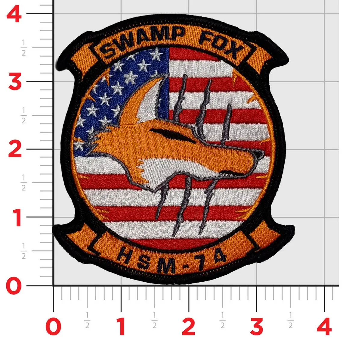 Official Hsm-74 Swamp Fox Us Flag Patch 1