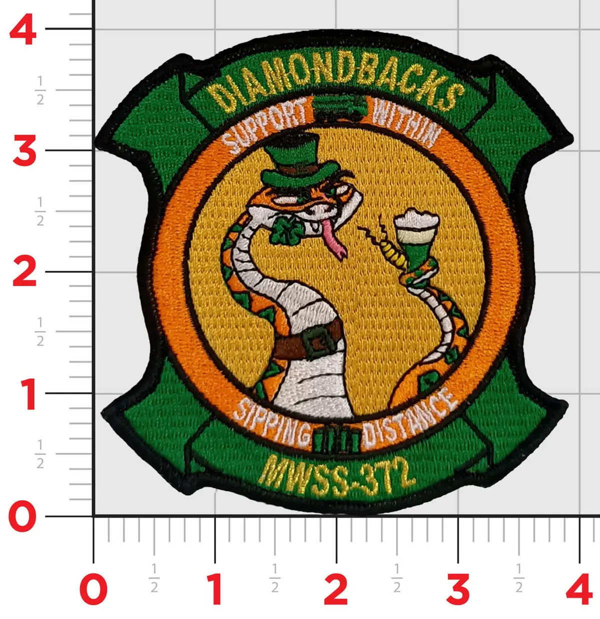 Official Mwss-372 Diamondbacks St Patrick’S Day Patch 1