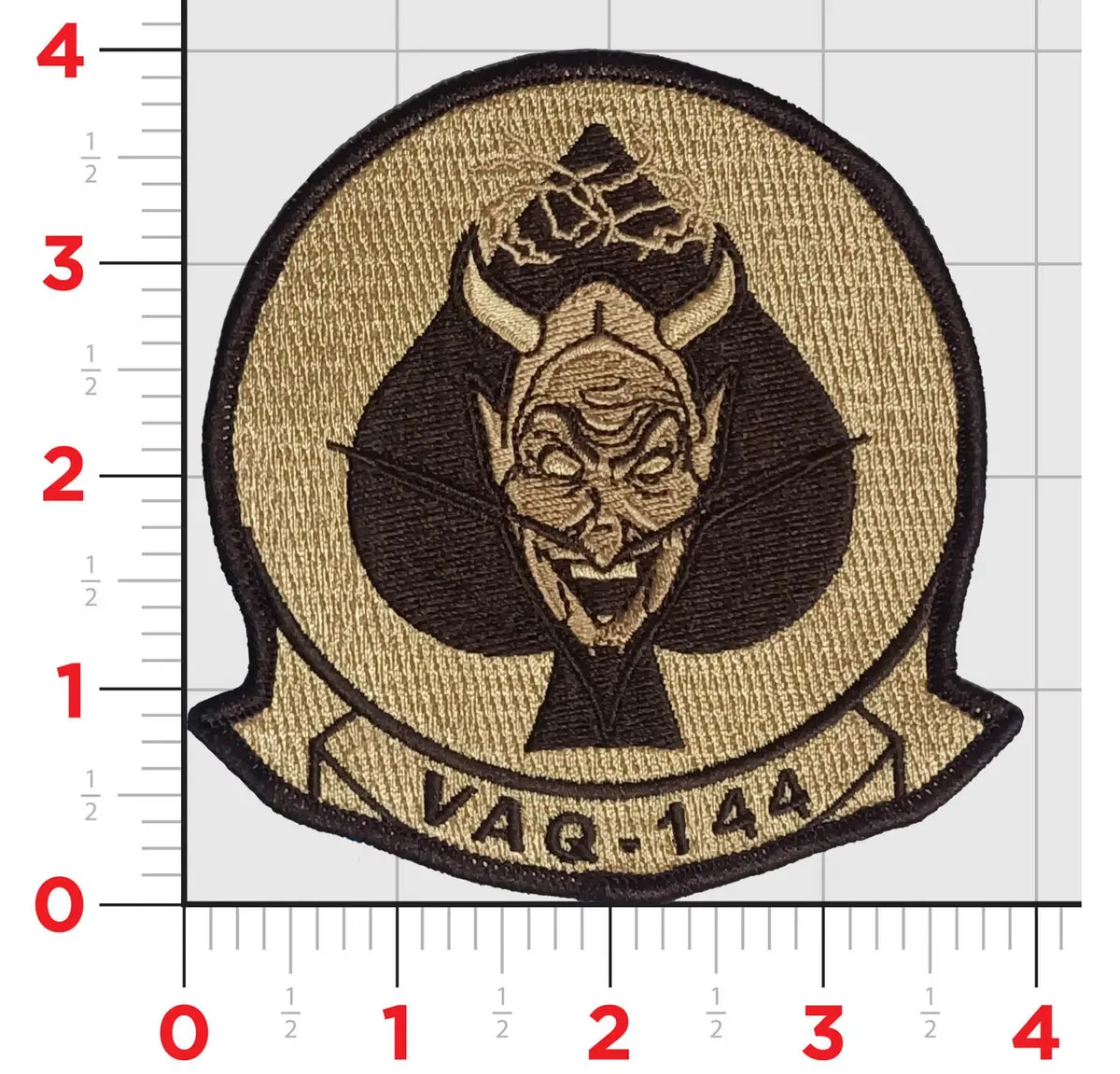Officially Licensed Vaq-144 Main Battery Tan Squadron Patch 1
