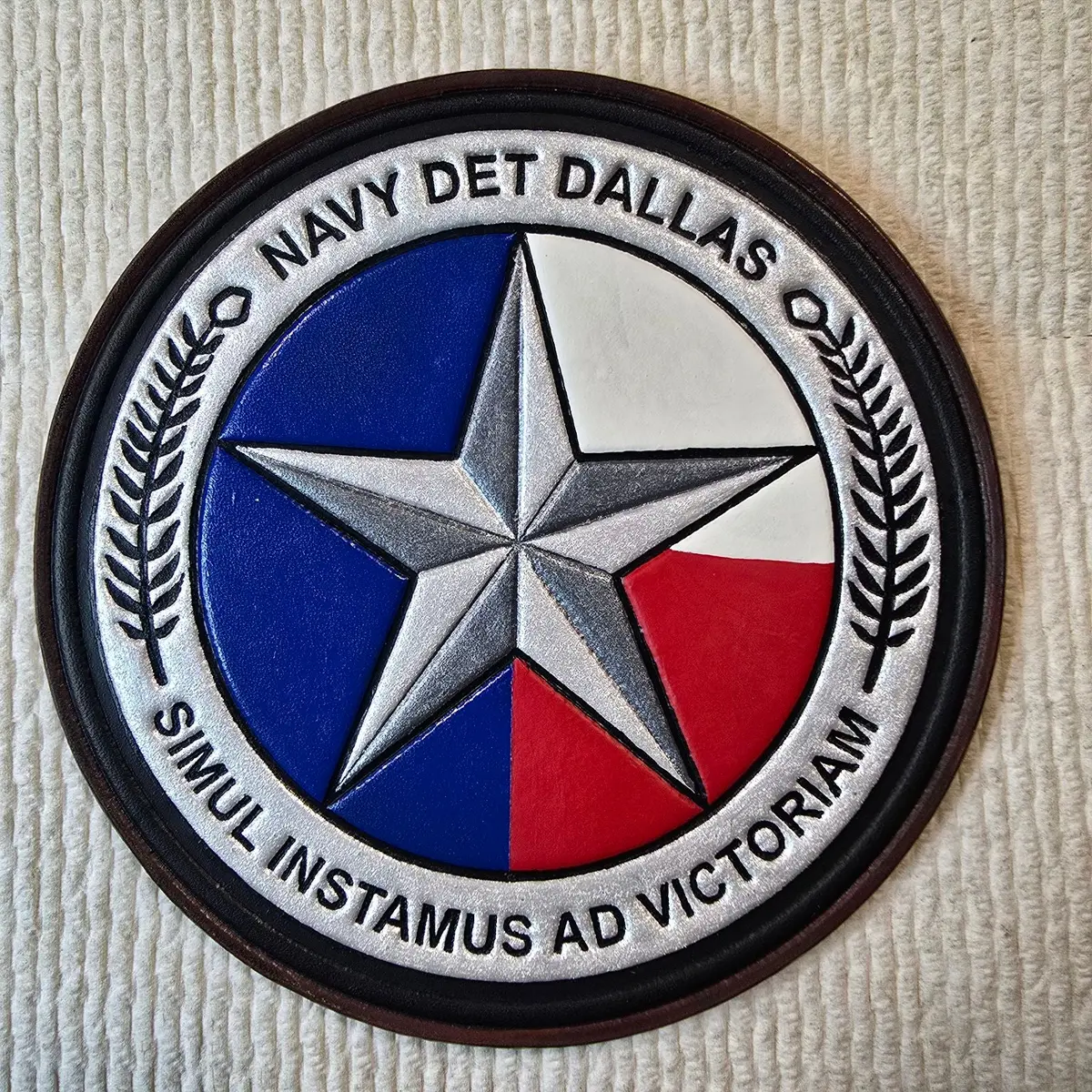 Officially Licensed Us Navy Det Dallas Leather Patch 1