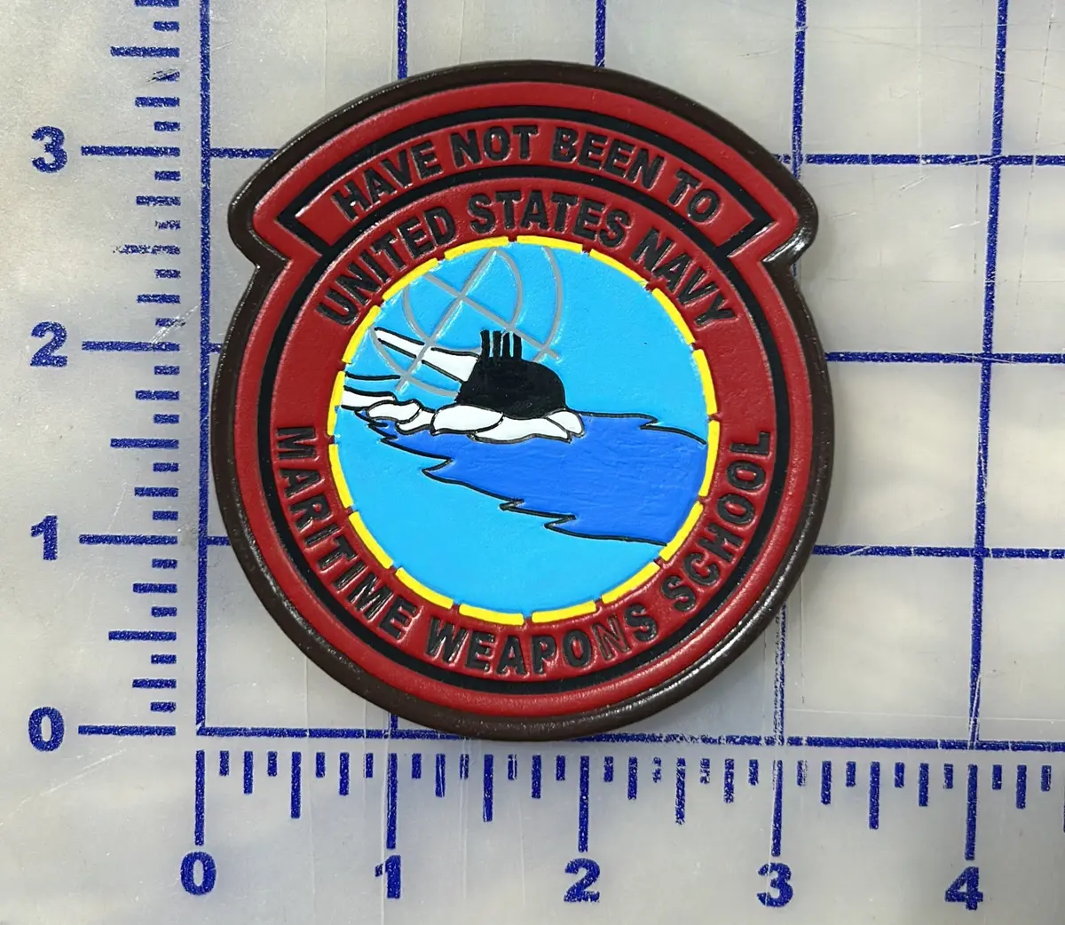 Officially Licensed Us Navy Maritime Weapons School Leather Patch 1